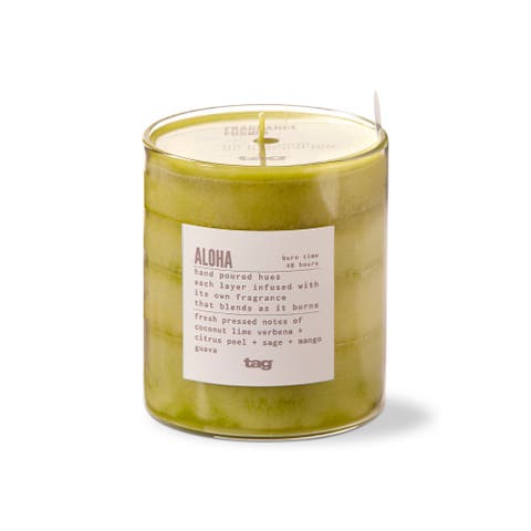 Fragrance Fusion Aloha Flame Scented Jar Candle Green Wax