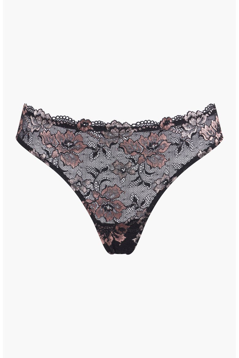 Savona Low Rise Thong, Alternate, color, Black/Mandorla