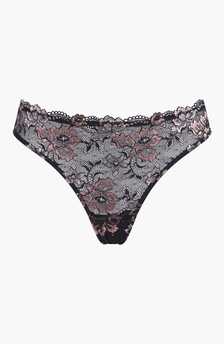 Cosabella Savona Low Rise Thong, Alternate, color, Black/Mandorla