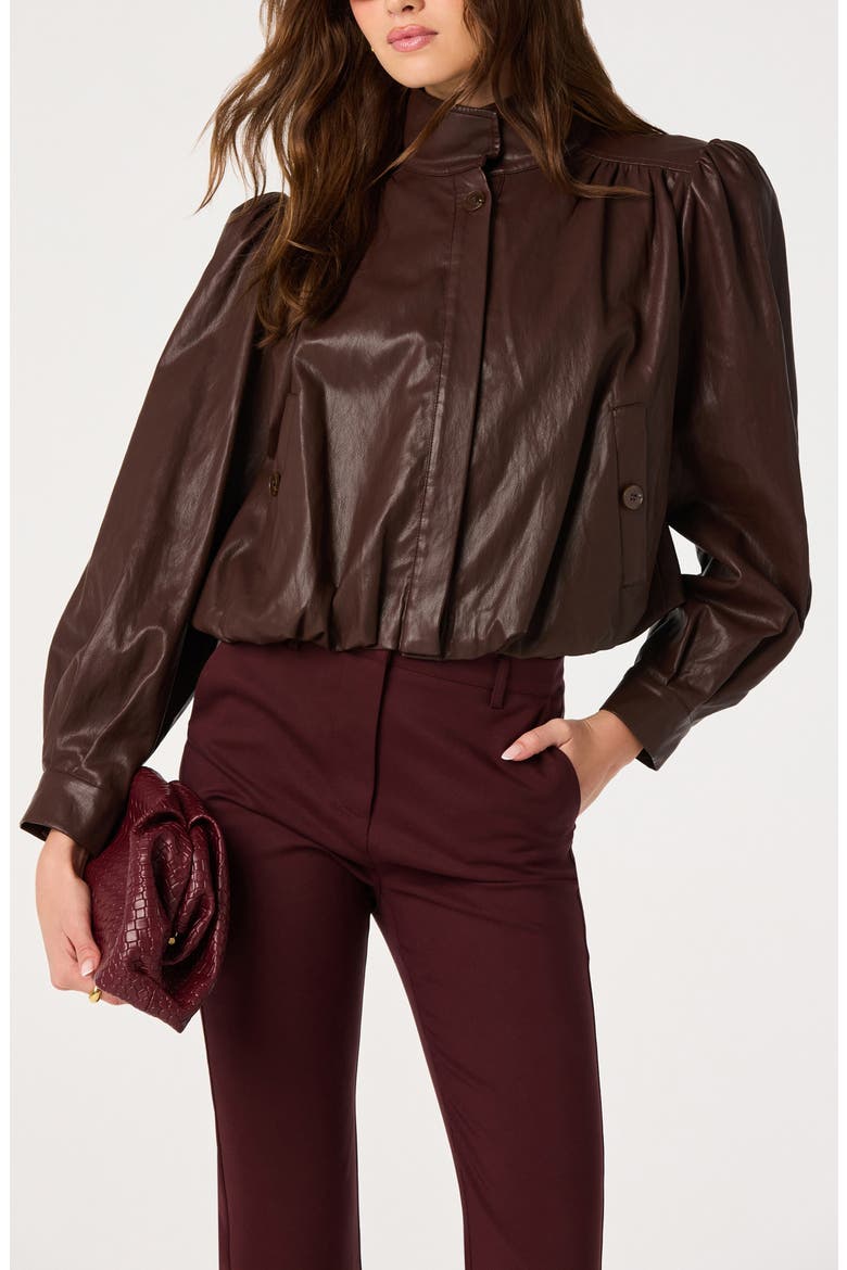 Estero Faux Leather Jacket, Alternate, color, BROWN