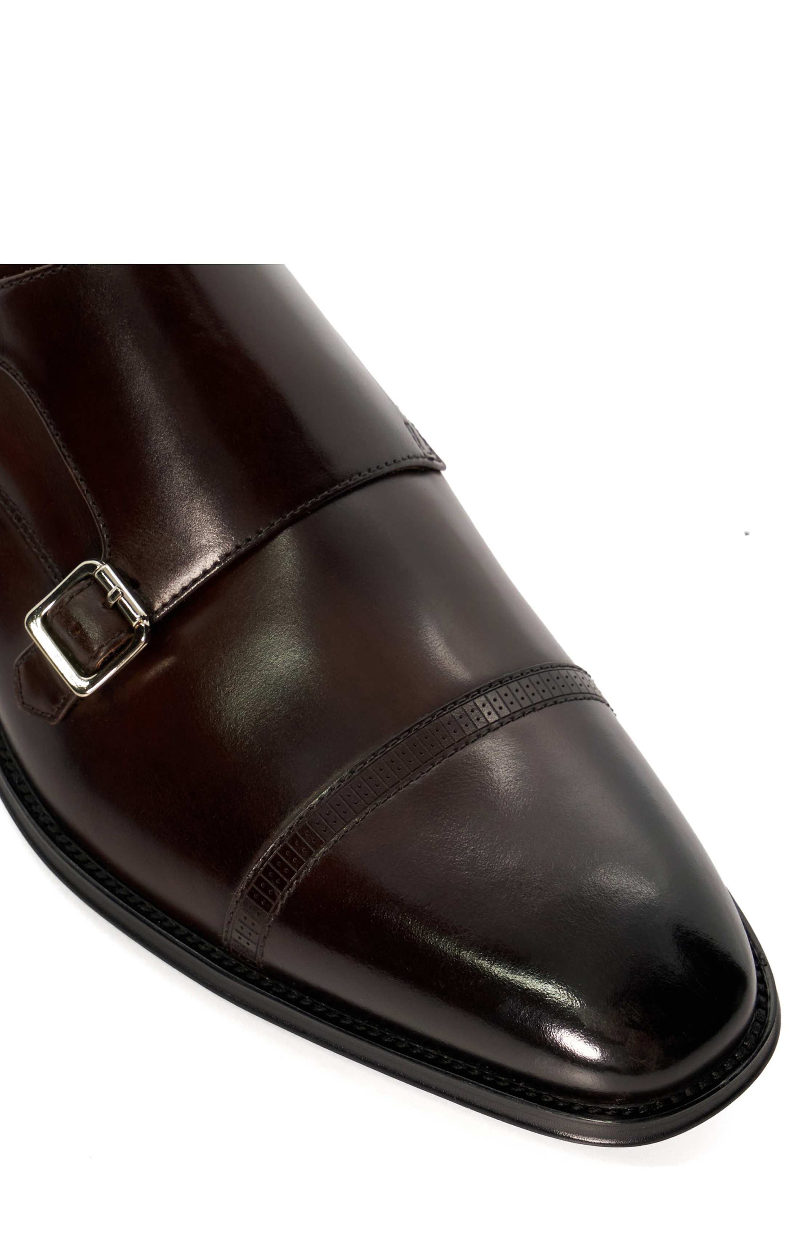 Dune London Saloon Cap Toe Monk Shoe, Alternate, color, Brown
