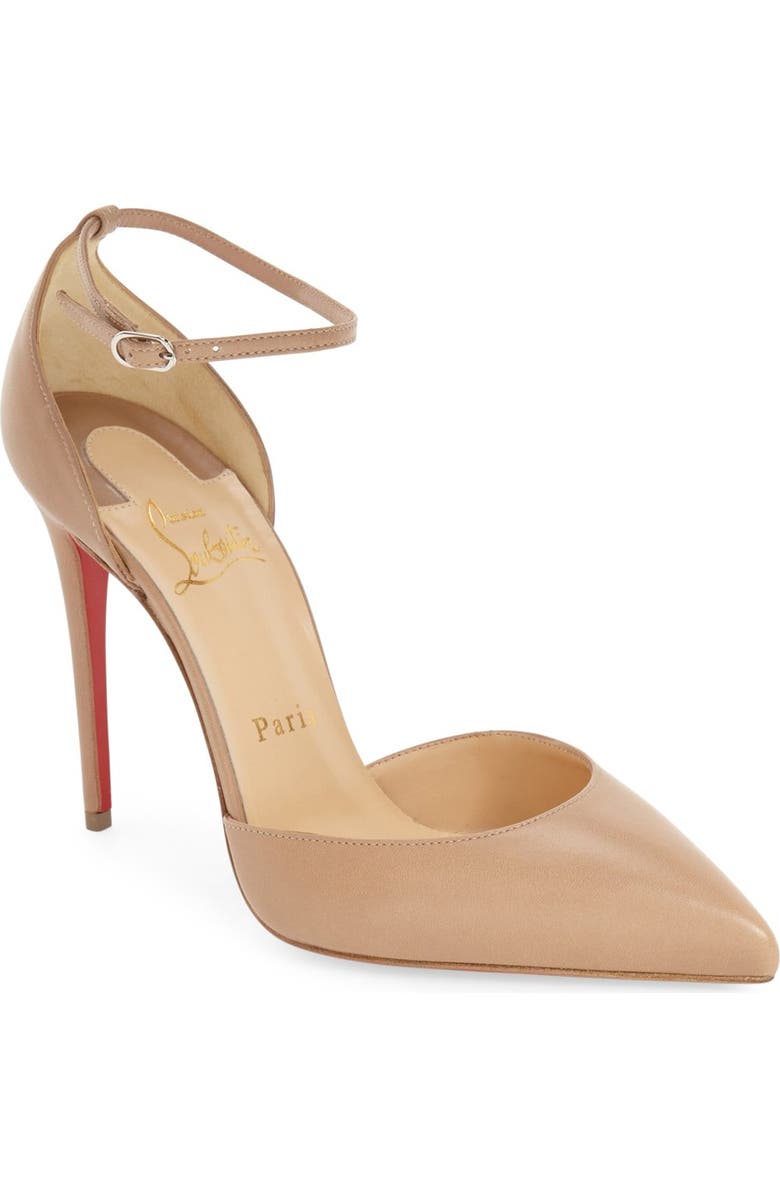 Christian Louboutin Uptown Ankle Strap Pointy Toe Pump, Main, color,