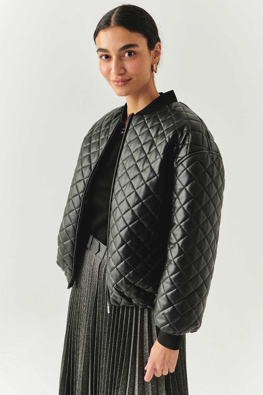 Dulce Quilted Faux Leather Jacket - image 2