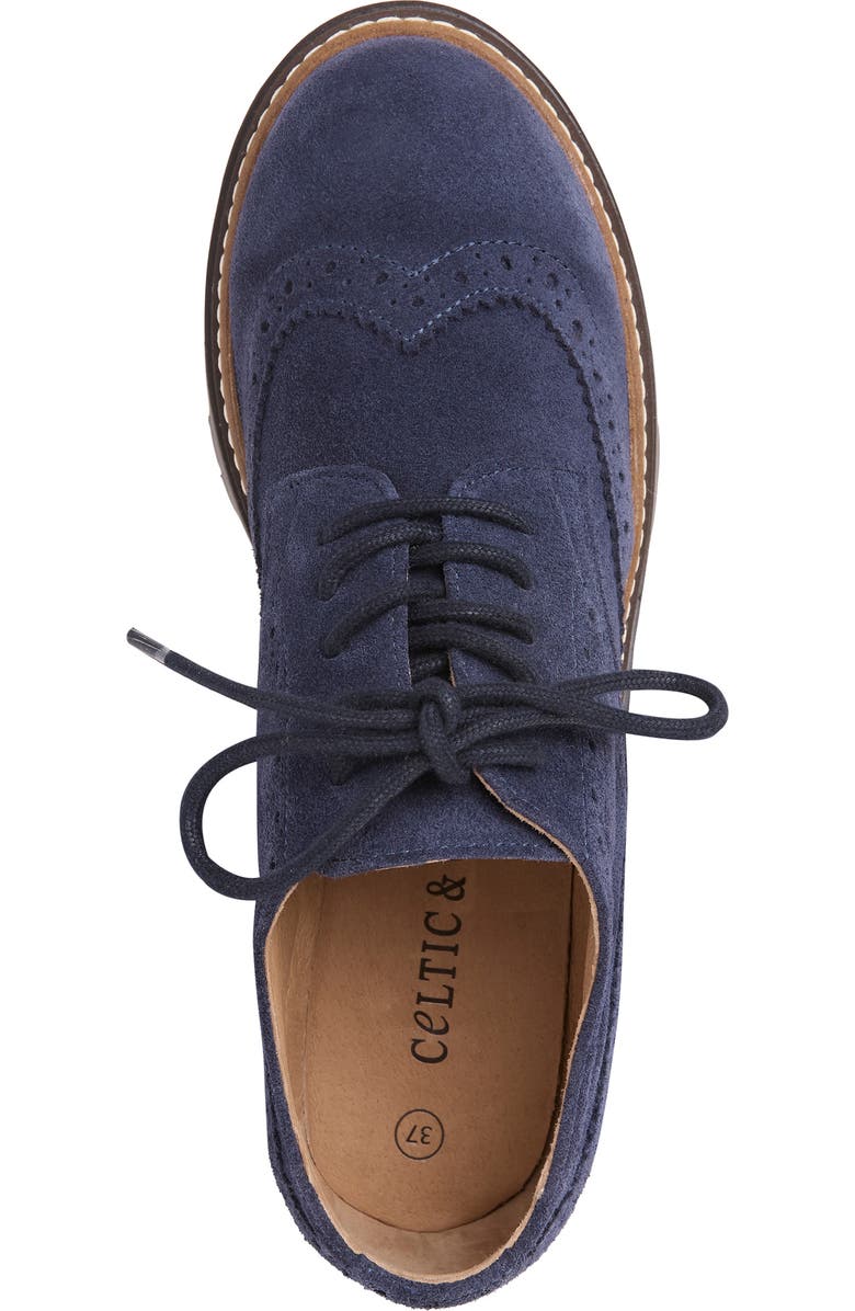 Celtic & Co. Chunky Brogue Shoe, Alternate, color, Navy