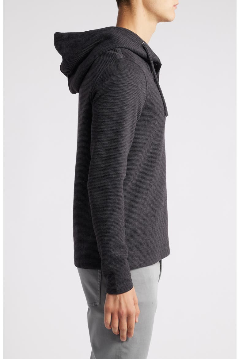Grenfell Waffle Knit Cotton Blend Hoodie, Alternate, color, CHARCOAL