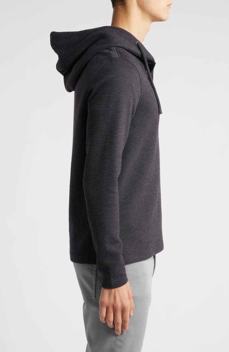 Robert Barakett Grenfell Waffle Knit Cotton Blend Hoodie, Alternate, color, Charcoal