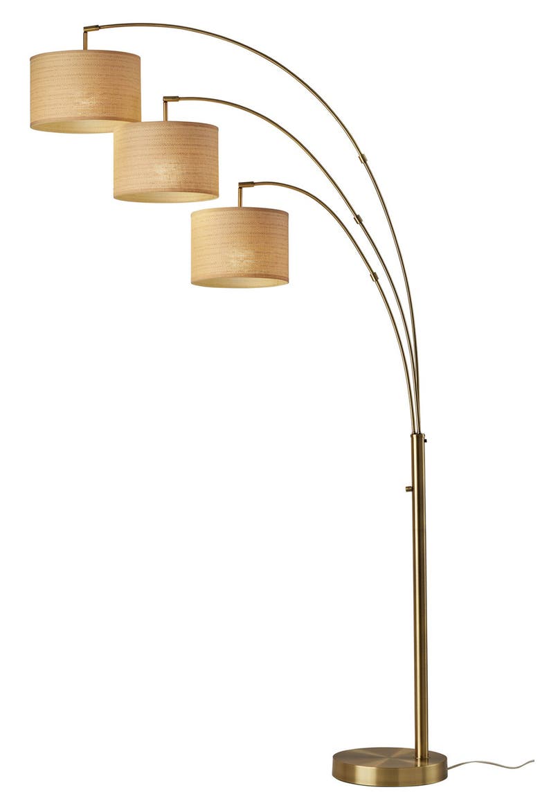 Bowery 3-Arm Arc Lamp, Main, color, ANTIQUE BRASS