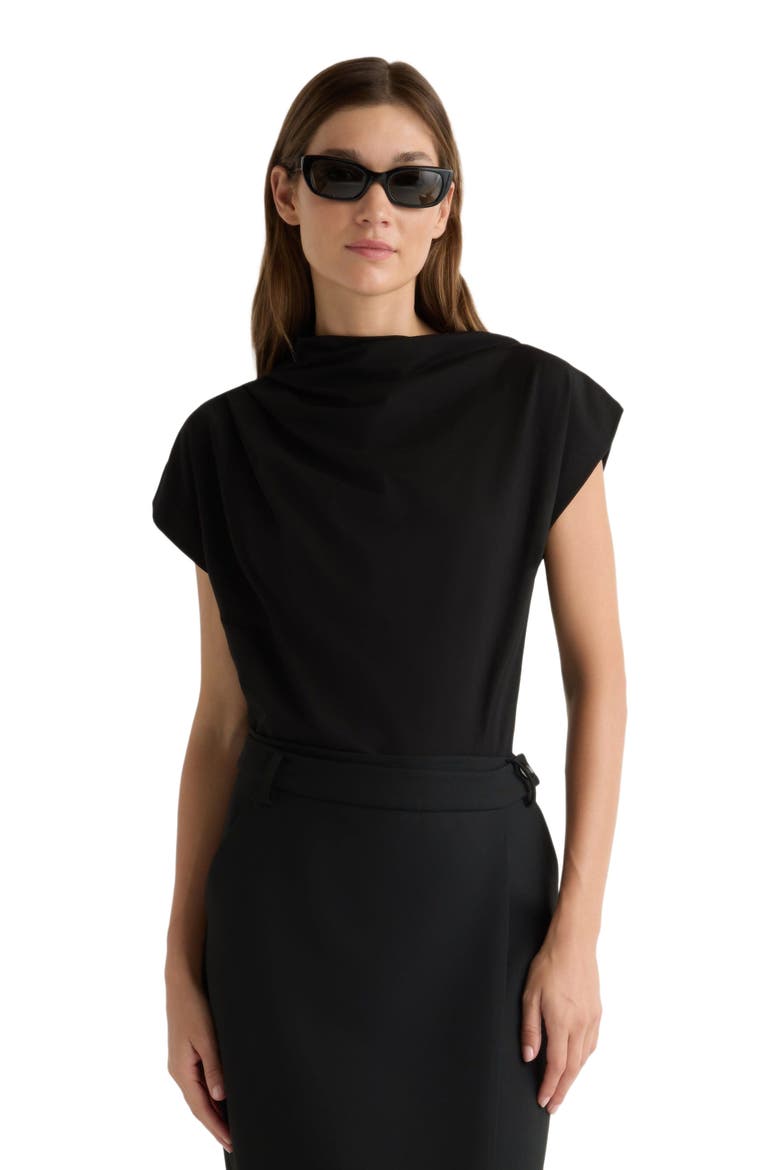Kenny Asymmetric-Neck Tee, Alternate, color, Black