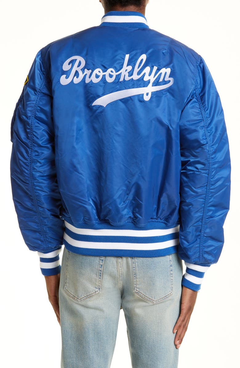 New Era Alpha Baseball Patch Bomber Jacket, Alternate, color,