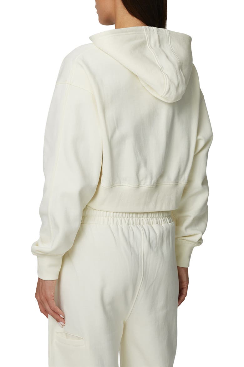 Cropped Zipped Halftone Hoodie, Alternate, color, Ivory