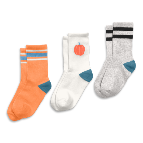Kids Athletic Sock 3-Pack In Halloween Mix