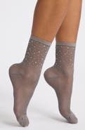 Nordstrom Rhinestone Metallic Quarter Socks