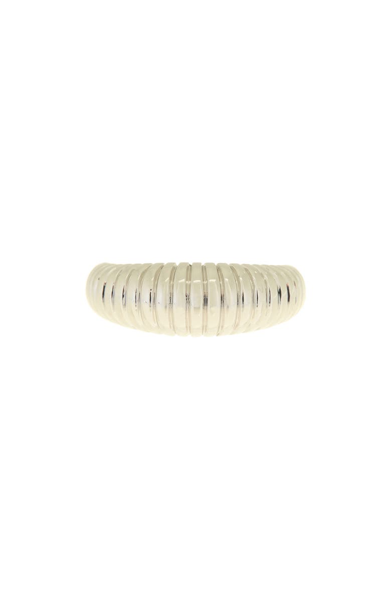 Sterling Forever Ribbed Open Bombe Ring, Alternate, color, Silver