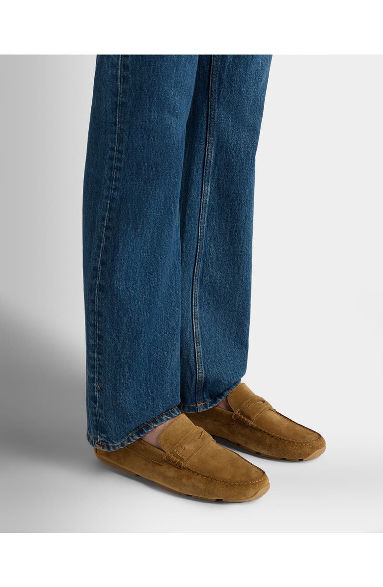 Bally Pilot Driver in Suede, Alternate, color, Brown