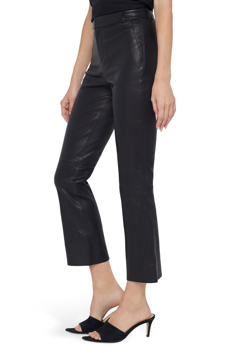 L'AGENCE Ketra Leather Ankle Pants, Alternate, color, Black