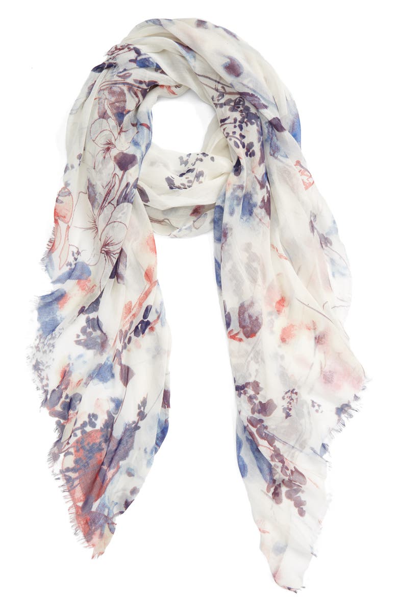 Nordstrom Wildflower Spray Scarf, Main, color,