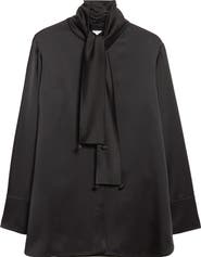 Jil Sander Fluid Satin Shirt with Scarf Ties