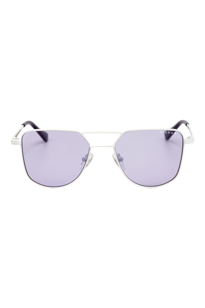 Kids' Hipster 48mm Polarized Sunglasses, Main, color, ROBOTIC WHITE