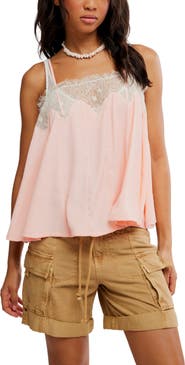 Free People Make Me Yours Eyelash Satin Lace Camisole