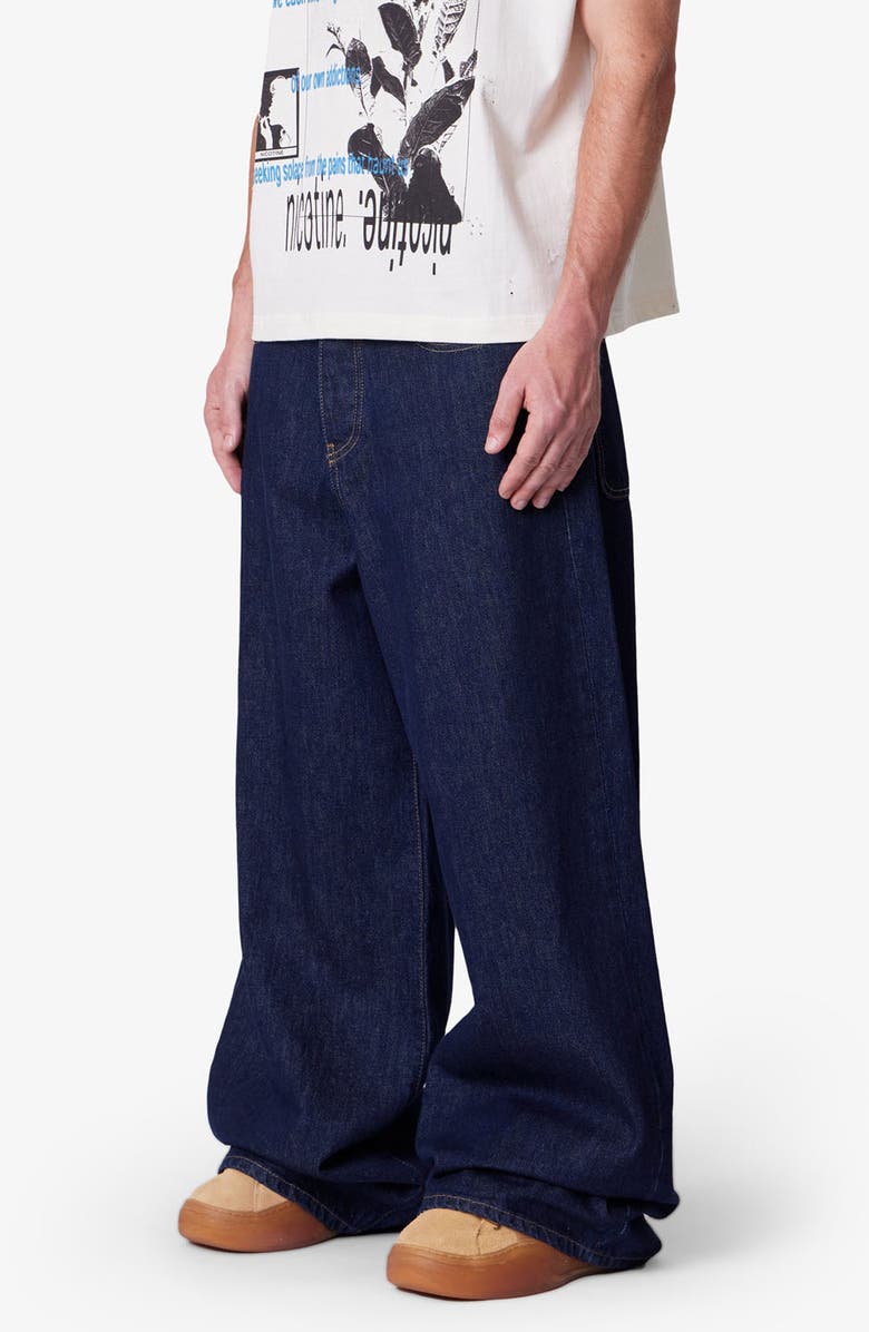 mnml Raw Baggy Rave Wide Leg Jeans, Alternate, color, Rinsed Indigo