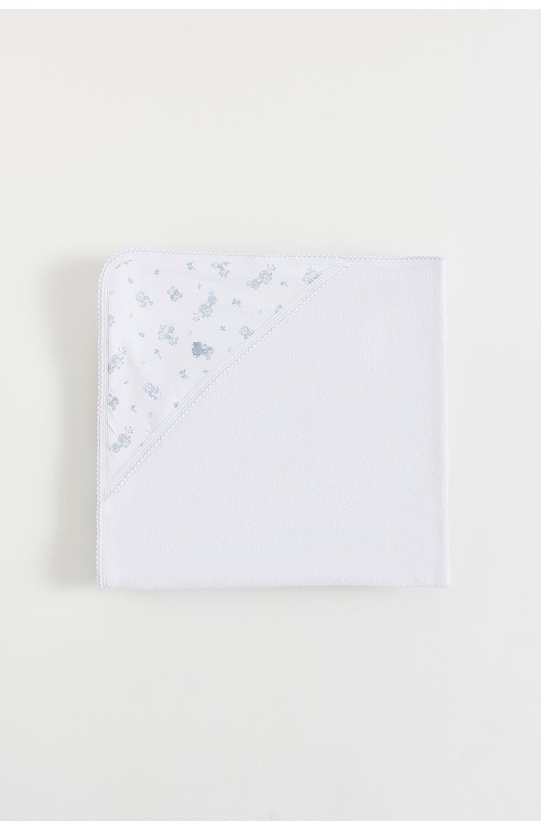 Babycottons Little Panda Small Hooded Towel, Main, color, White