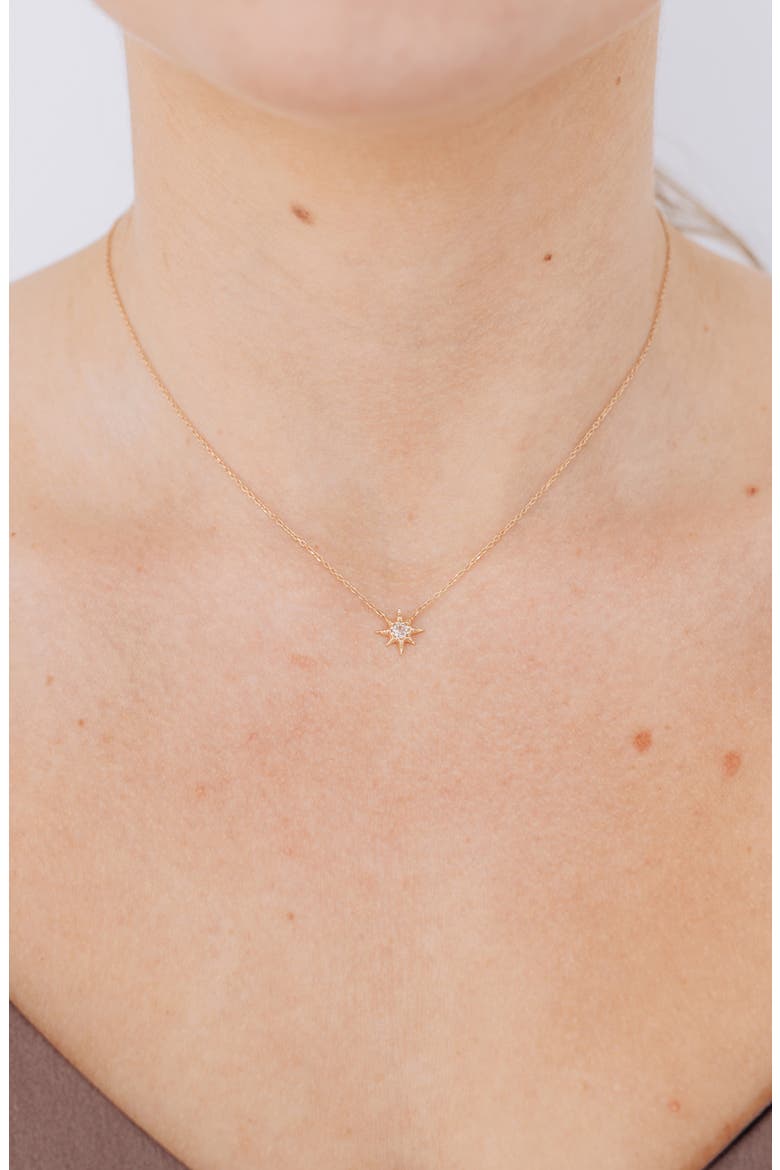 White Topaz Starburst Pendant Necklace, Alternate, color, GOLD