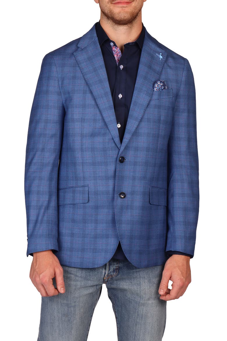 Modern Fit Windowpane Sport Coat, Main, color, BLUE