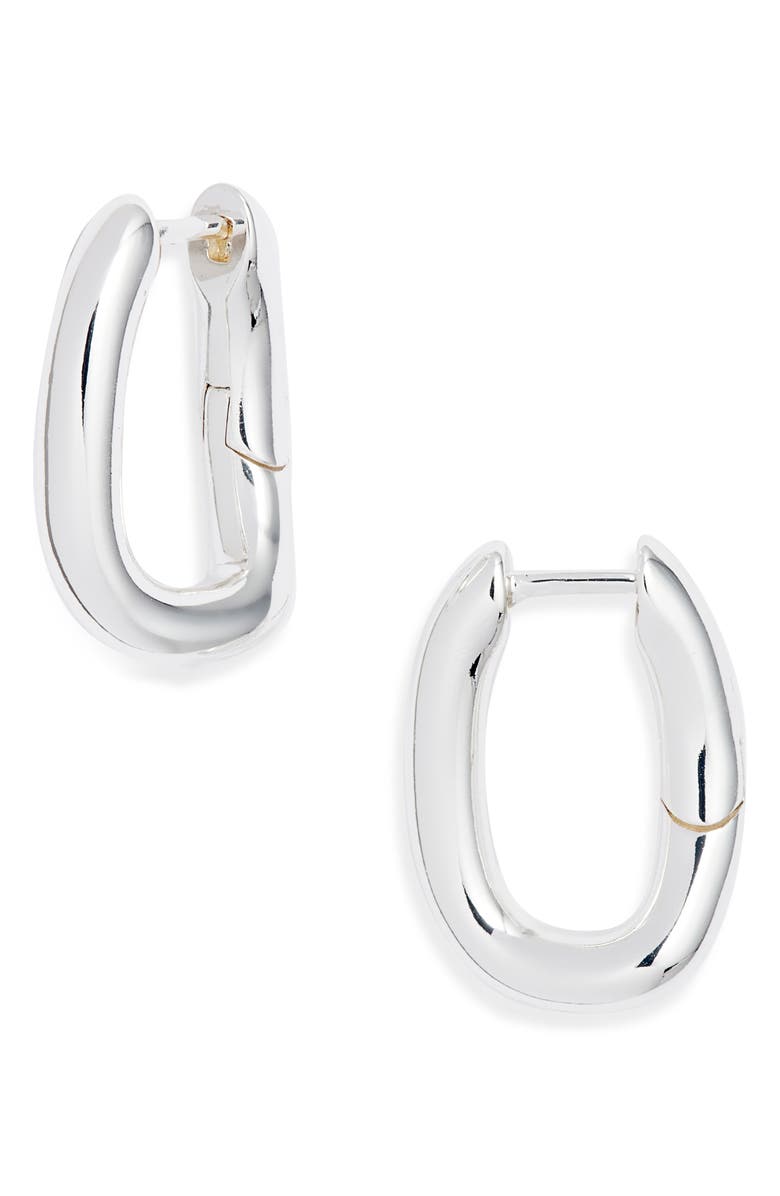 Nordstrom Demi Fine Oval Link Hoop Earrings, Main, color, Sterling Silver Plated