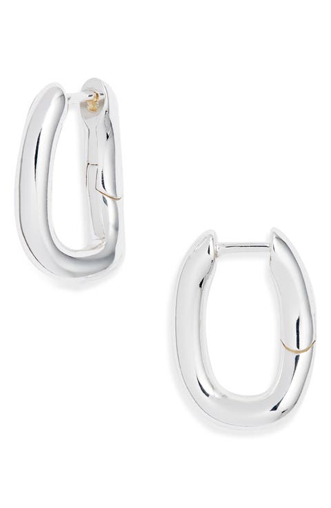 Demi Fine Oval Link Hoop Earrings