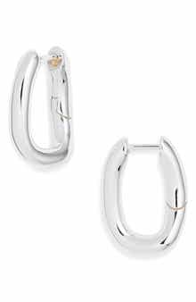Demi Fine Oval Link Hoop Earrings