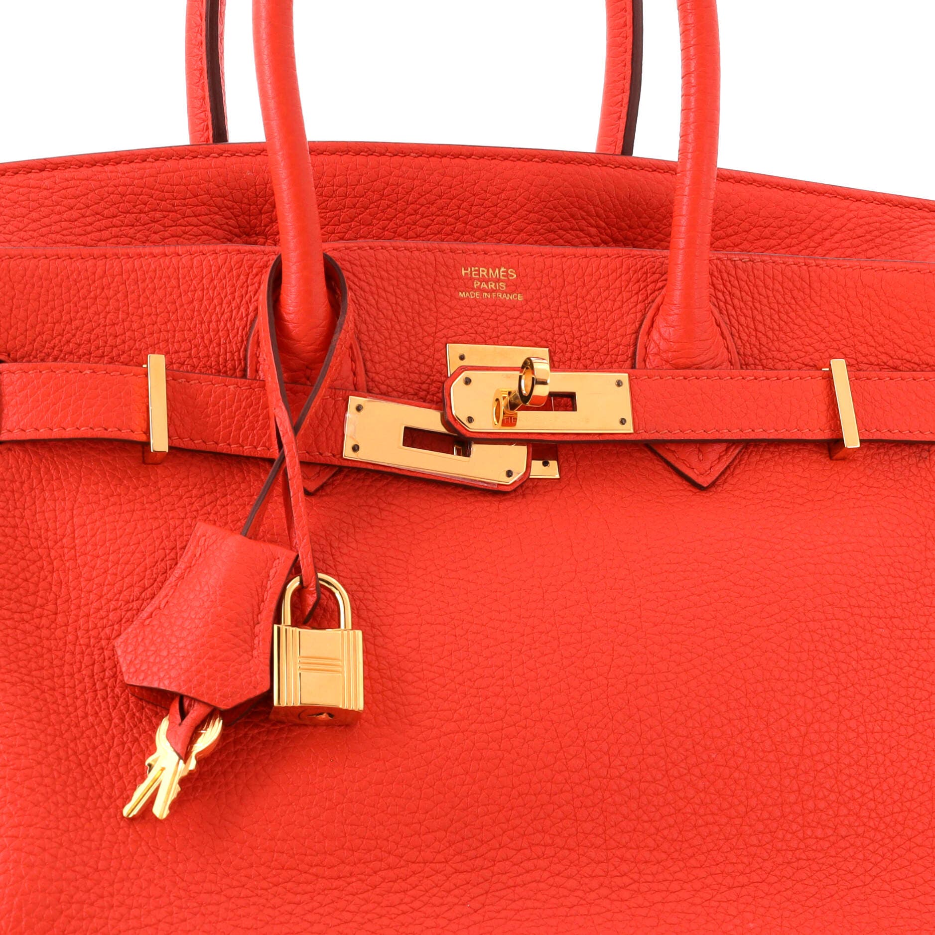 Birkin Handbag Orange Togo with Gold Hardware 30, Alternate, color, Red