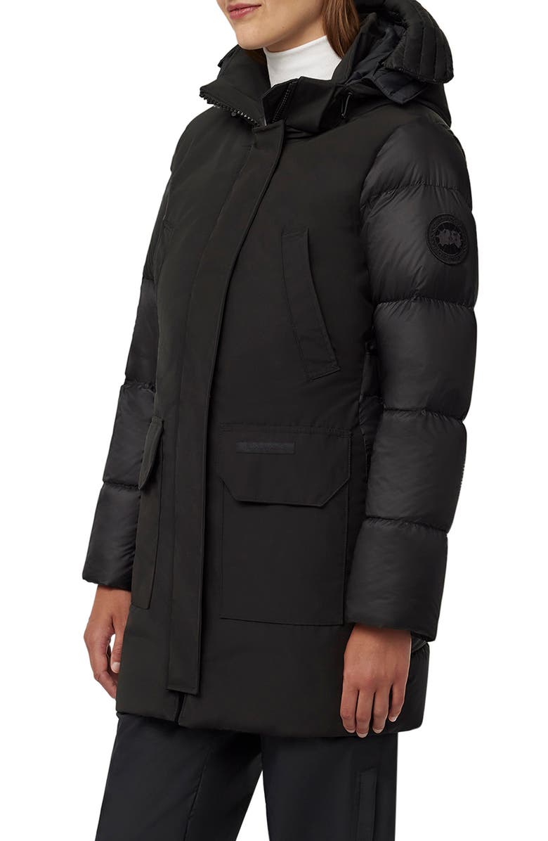 Canada Goose Paradigm Trillium Black Label Mixed Media Water Repellent 750 Fill Power Down Parka, Alternate, color, Black - Noir