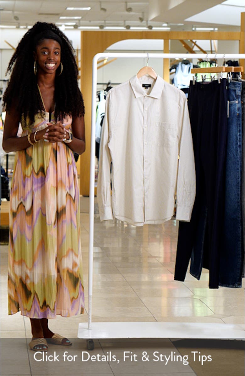 Crafton Pinstripe Cotton & Lyocell Button-Up Shirt, sales video thumbnail