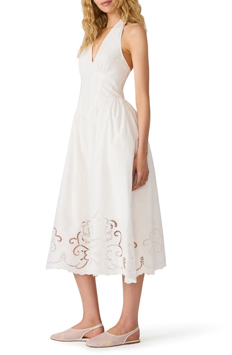Steve Madden Margie Cutout Halter Midi Dress, Alternate, color, Antique