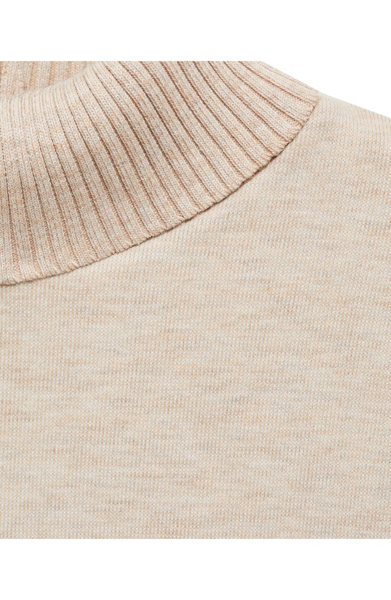 MANGO Sleeveless Turtleneck Sweater, Alternate, color, Beige