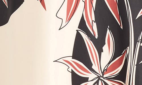 Maggy London Leaf Print Maxi Dress In White