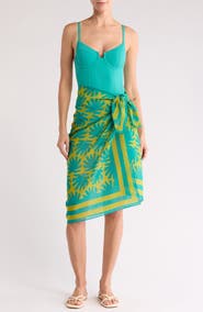 Solid & Striped The Elena Abstract Print Cotton & Silk Cover-Up Pareo