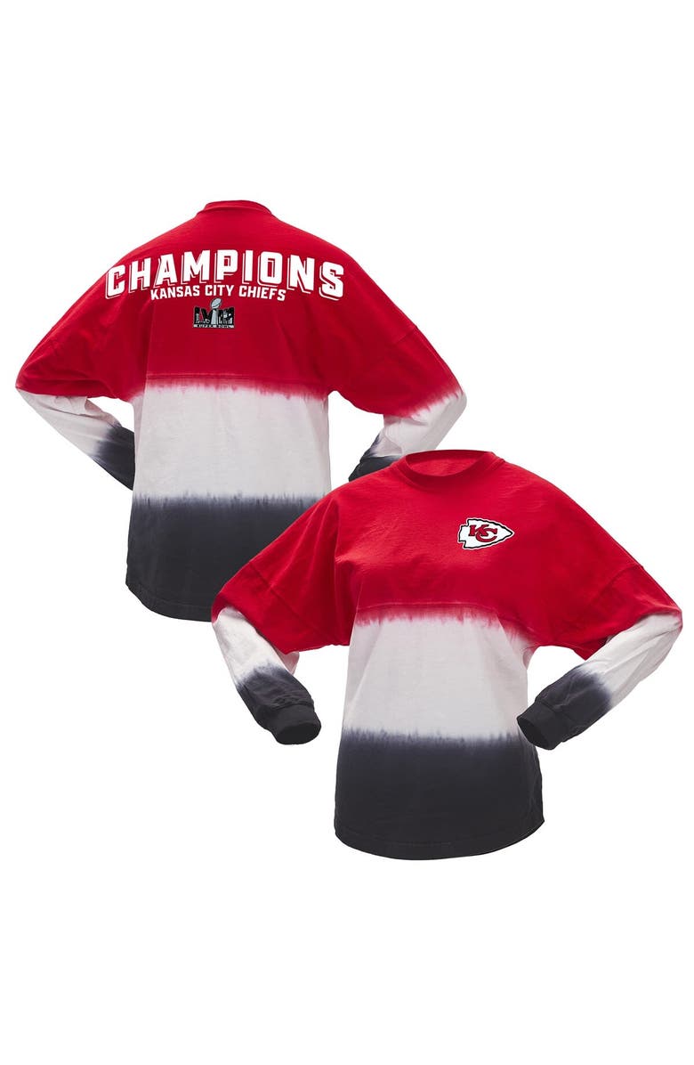 FANATICS Women's Fanatics Branded Red/White Kansas City Chiefs Super Bowl LVIII Champions Ombre Long Sleeve T-Shirt, Main, color,