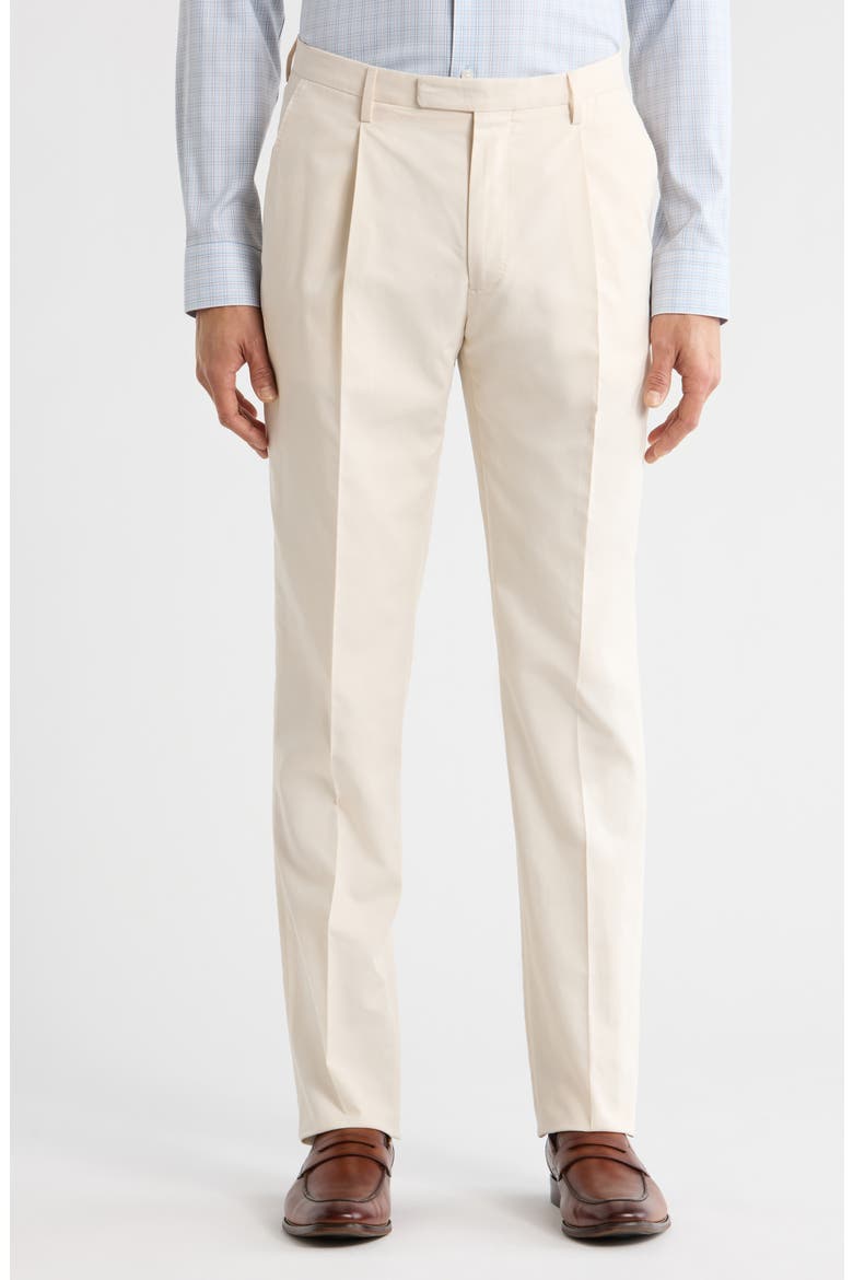 Relaxed Pleated Trousers, Main, color, CREAM