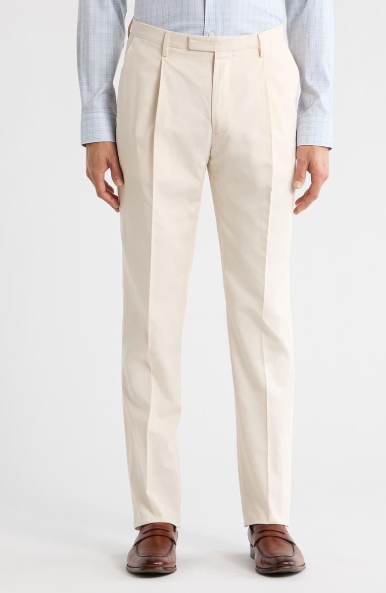 Boglioli Relaxed Pleated Trousers, Main, color, Cream