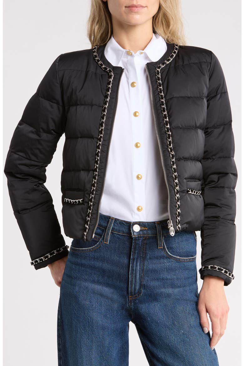 Crest Light Puffer Jacket, Main, color, BLACK