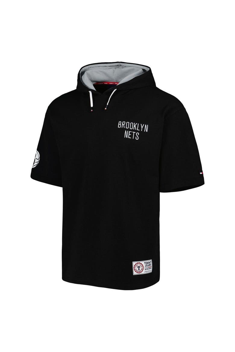 Men's Tommy Jeans Black/White Brooklyn Nets Matthew 2-In-1 T-Shirt & Hoodie Combo Set, Alternate, color, Black