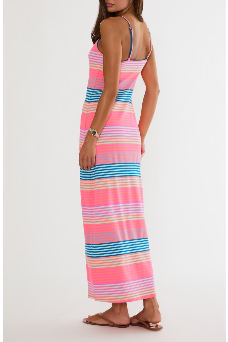 Malie Stripe Rib Cover-Up Maxi Dress, Alternate, color, VIBRANT VOLLEY STRIPE