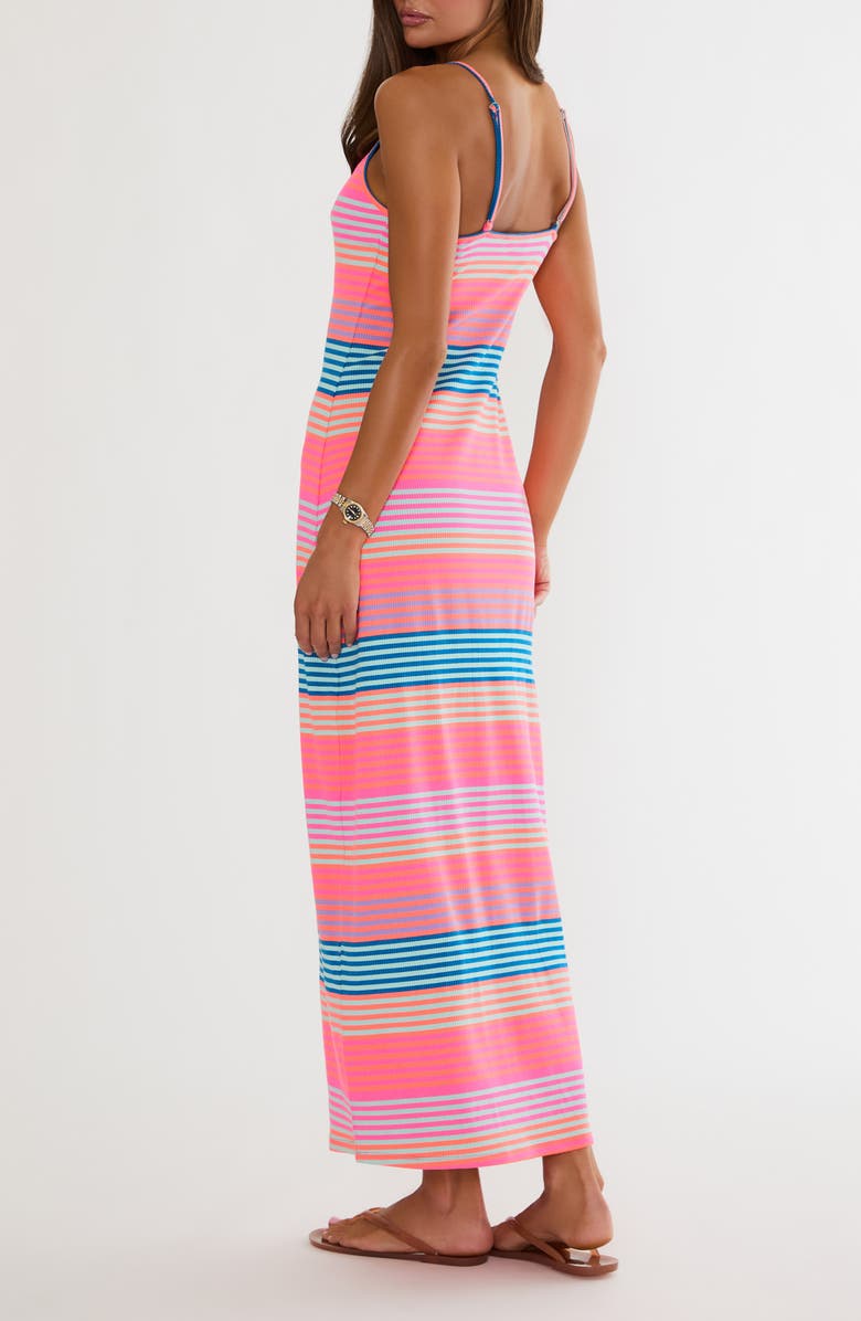 Beach Riot Malie Stripe Rib Cover-Up Maxi Dress, Alternate, color, Vibrant Volley Stripe