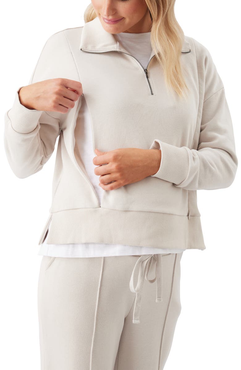 Ripe Maternity Terry Nursing Sweat, Alternate, color, Chalk