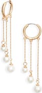 Nordstrom Graduated Faux Pearl Linear Drop Earrings