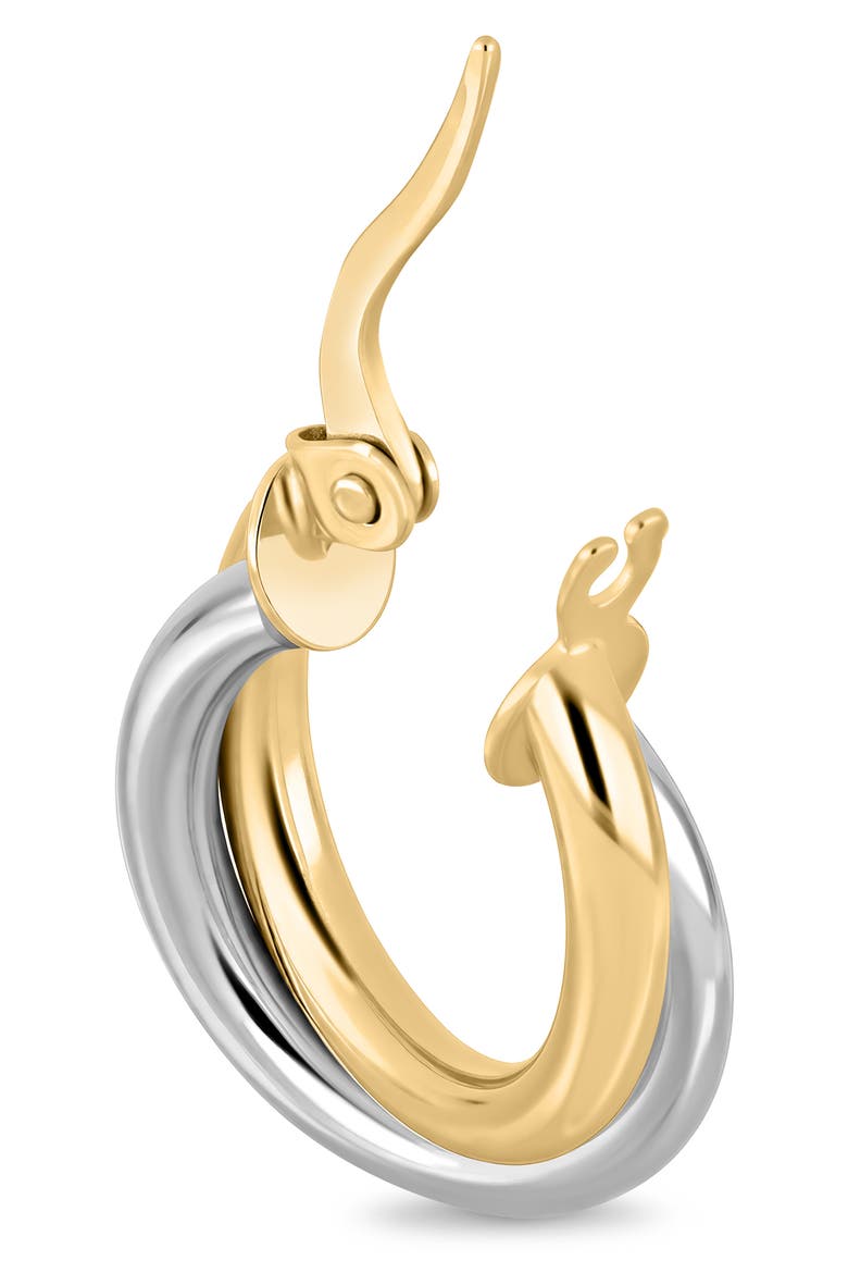 14K Gold Two-Tone Double Hoop Earrings, Alternate, color, 14K TWO TONE