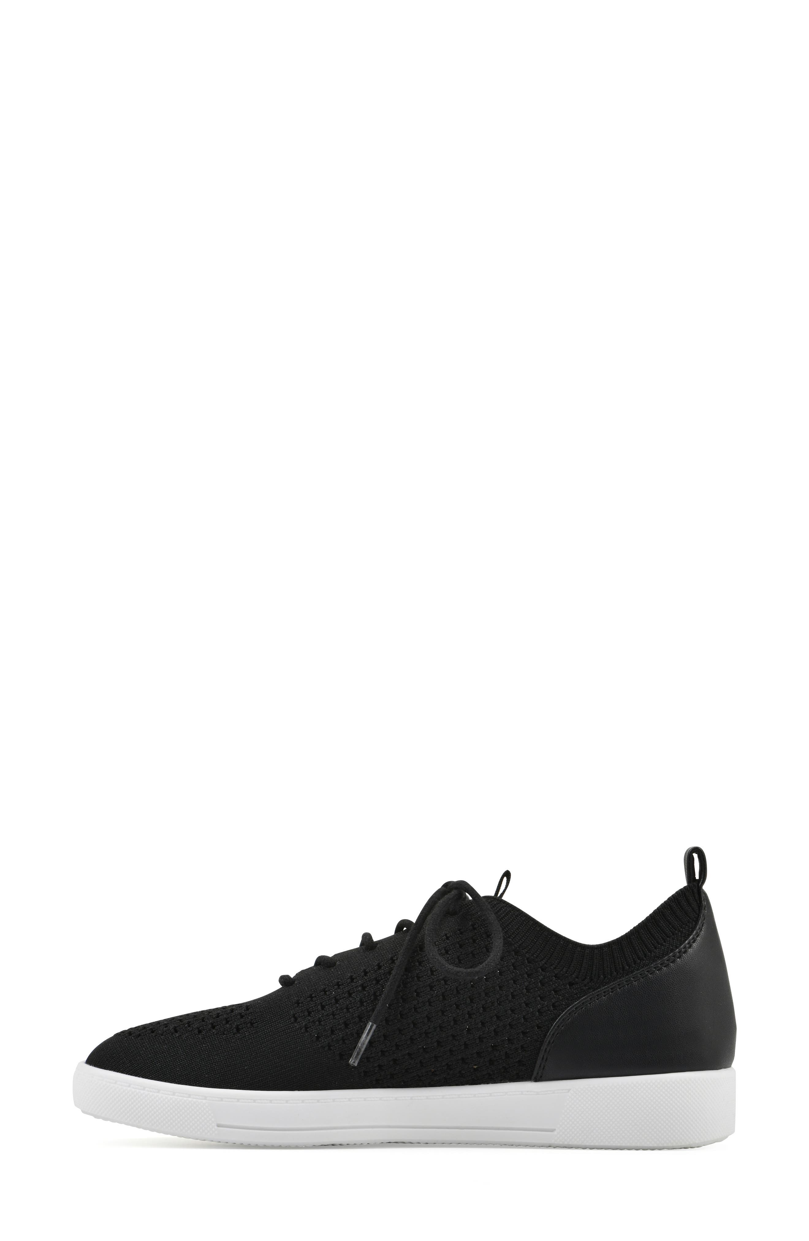 White Mountain Footwear Upscale Knit Sneaker, Alternate, color, Black Fabric