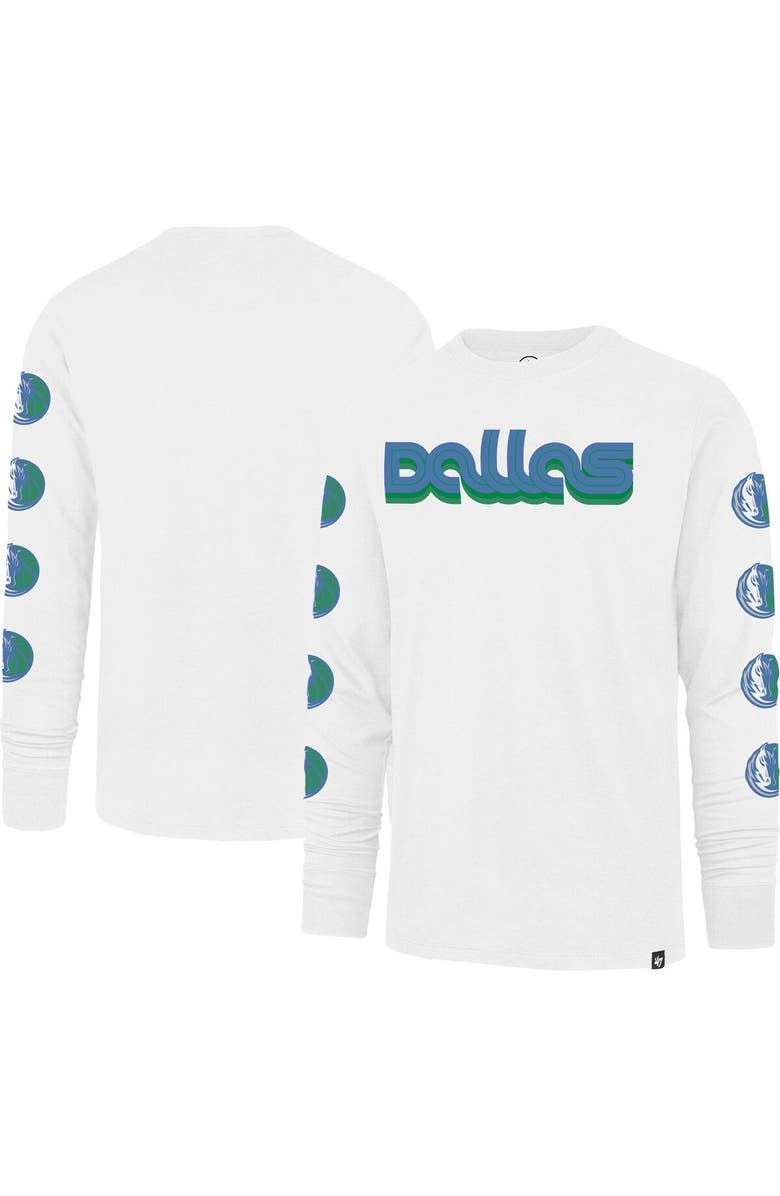 '47 Men's '47 White Dallas Mavericks City Edition Downtown Franklin Long Sleeve T-Shirt, Main, color, 