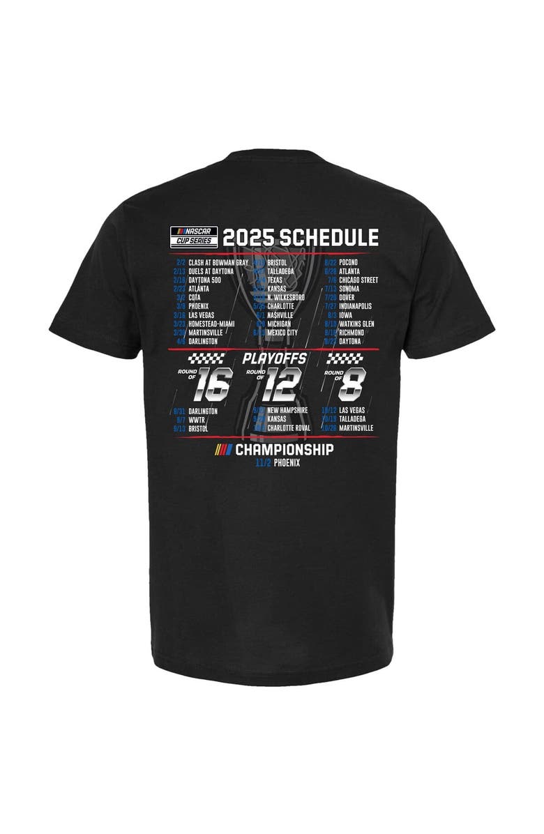 HENDRICK MOTORSPORTS TEAM COLLECTION Men's Hendrick Motorsports Team Collection Black Chase Elliott 2025 NASCAR Cup Series Schedule T-Shirt, Alternate, color, Black